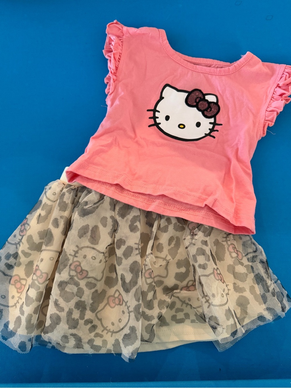 Hello Kitty Pink Top with Cream Tulle Skirt